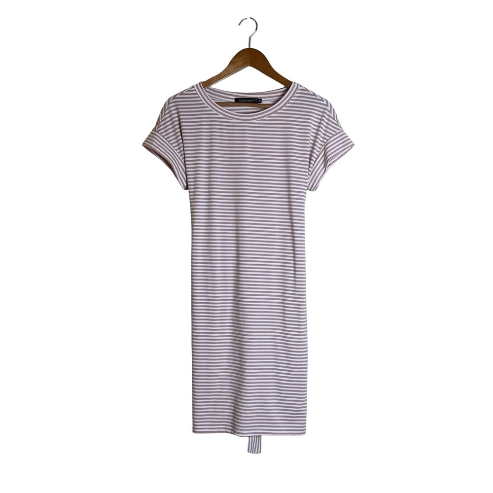 Merokeety striped short sleeve shirt dress. Size medium